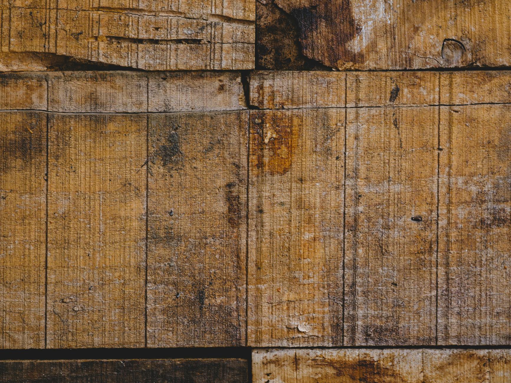 Drewno konstrukcyjne: jak rozpoznać gatunek i dobrać do projektu Zbliżenie starych, zwietrzałych desek z wyraźnym rysunkiem słojów